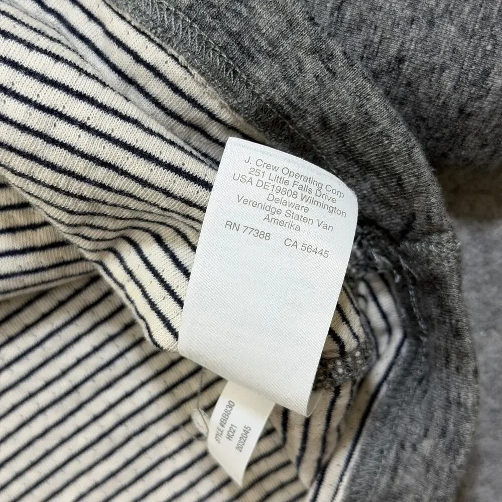 J.Crew Knit Goods 1/4 Zip Pullover Mens L Heather Gray Cotton Preppy Sweater